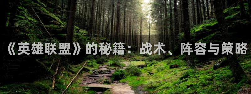 天美娱乐注册网站：《英雄联盟》的秘籍：战术、阵容与策略