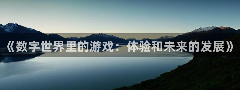 天美娱乐平台注册资金多少：《数字世界里的游戏：体验和未来的发